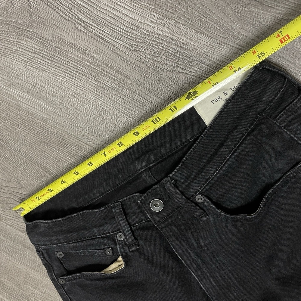 rag & bone Men's Slim Straight Jeans in Black - Picture 10 of 12